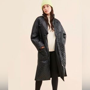 Moon River Black Quilted Women's Coat